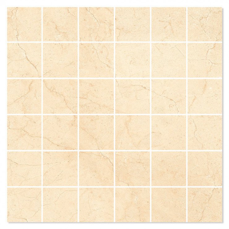 Marmor Mosaik Klinker Lucena Beige Poleret 30x30 (5x5) cm-0